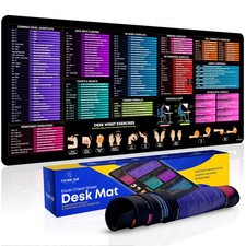 Excel Cheat Sheet Desk Pad, 27"x11.8", Waterproof Large Excel Shortcut Mat wi...