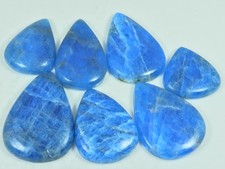 250Cts. Natural Blue Apatite Pear Shape Cabochon Loose Gemstone 07 Pcs Lot