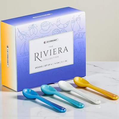 Le Creuset Riviera Collection Stoneware Spoon Set of 4 Pastel 5.5 in (14cm)