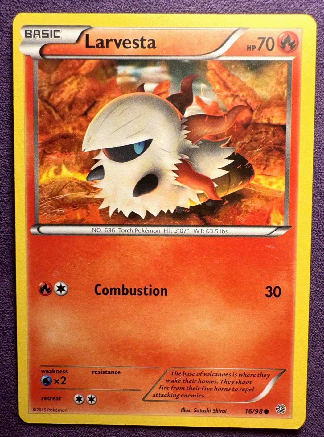 Larvesta 16/98 - COMMON - XY Ancient Origins - Pokemon Card