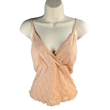 Vintage Y2k Babydoll Tank Top Womens Small Lace Coquette Romantic Fairy