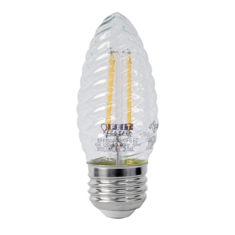Feit Electric BPF1560/850/FILED LED Bulb, Decorative, F15 Lamp, 60 W Equivalent