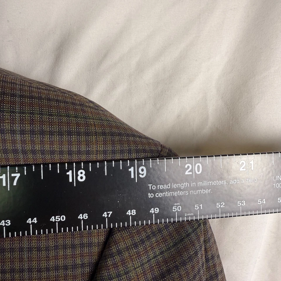 Ropa vintage Oxxford 46L 2 btn. Abrigo deportivo otoño/invierno de lana pura a cuadros marrón Foto 2 de 4