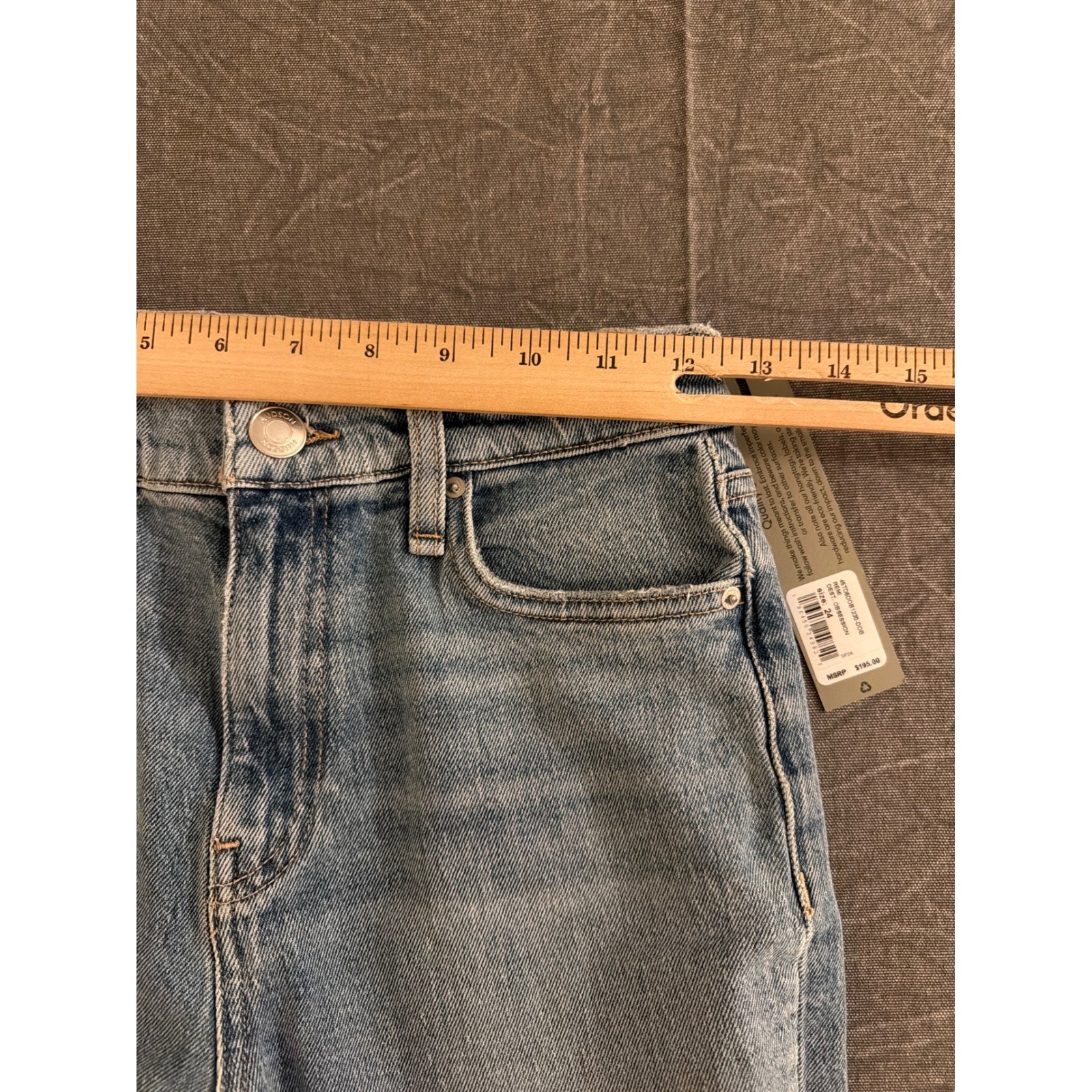 Hudson Jeans Womens 24 Remi High Rise Straight Light Blue Distressed NEW image 8