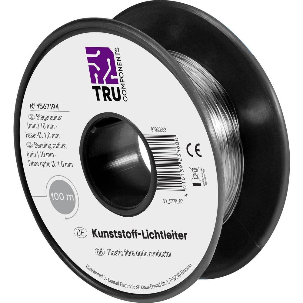 Fibre optique plastique de précision TRU COMPONENTS TC-9560356 Simplex 50 m