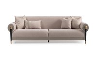 Stoffsofa Dreisitzer Sofa 3 Sitzer Polstersofa Modern Design Beige Neu