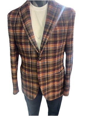 Caruso Wool Blend Sport Coat Jacket Size EU48/US 38 Sample Sale New