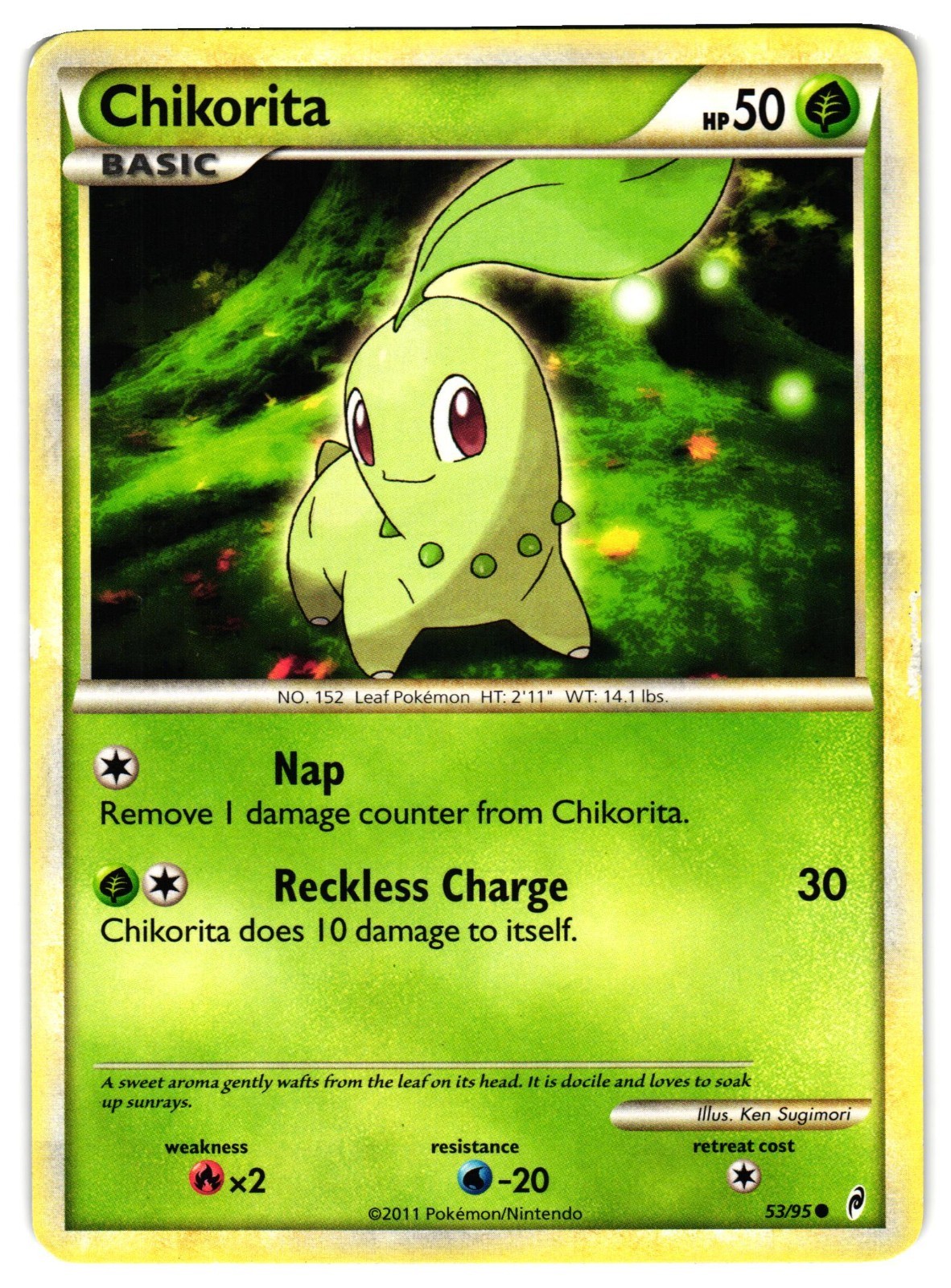 Pokemon TCG Chikorita 53/95 Common Call of Legends DMG