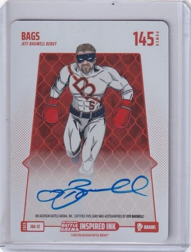 Bags Jeff Bagwell Auto Bo Jackson Battle Arena Inspired Ink 145 Brawl JBA-12