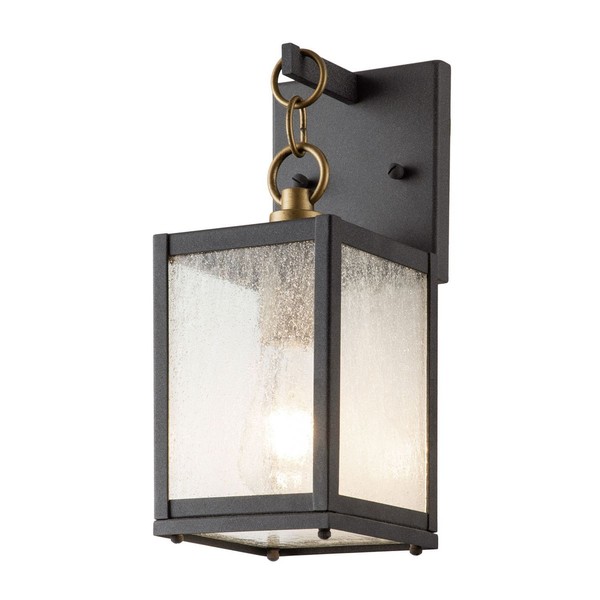 Wandlampe AußEn E27 Aluminium Glas H: 31,6 Cm IP44 Vintage Leuchte Terrasse-image