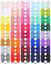 Baby Hair Ties with Bows, 80-Piece Small Elastic Toddler Ponytail Holders for Ba