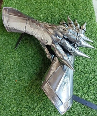 Medieval Nazgul Gloves Steel Armor Gauntlets Halloween Medieval Night Costume