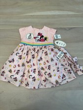 Disney Minnie Mouse Baby Girl 3 Piece Set Dress Bloomers Headband Pink 12M NWT