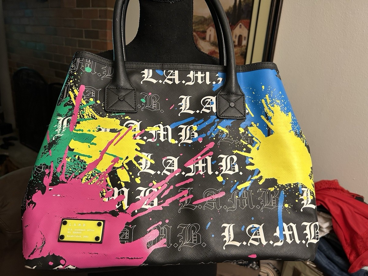 Vintage Y2K L.A.M.B. Gwen Stefani Graffiti Splatter Print PVC