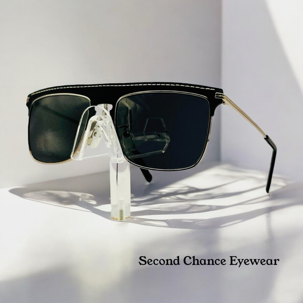 NEW Loewe LW40006U 20A Metal Black Leather Grey Aviator Unisex Sunglasses New LOEWE LW40006U 20A Silver/Black Leather/Smoke 56-18-145  main image 2