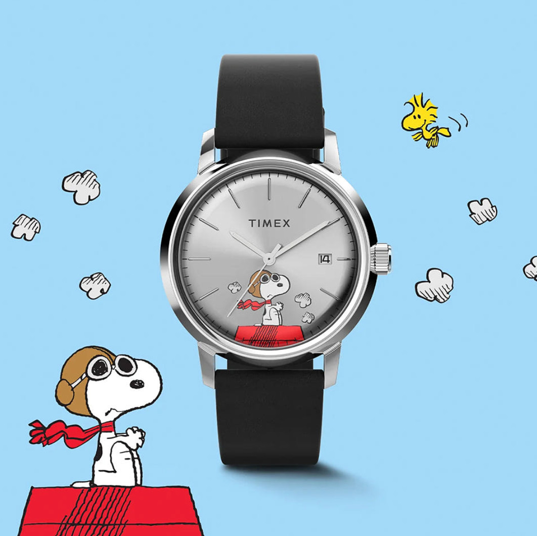 Timex x Peanuts Marlin Automatic 40mm Watch TW2W49600 - Snoopy Flying Ace