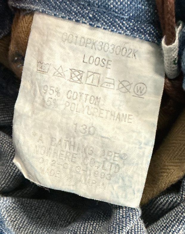 BAPE A Bathing Ape Ape Head Kid's Size 130 (US 7Y) Light Indigo Denim Pants NWT thumbnail 4