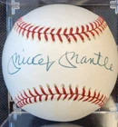 Mickey Mantle Signed Autographed AL  Baseball Ball JSA Graded 8 LOA, W/AV cube