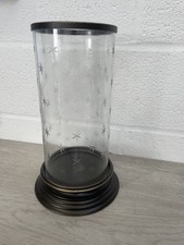 Laura Ashley Cleverton Hurricane Lamp Medium - Iron/Glass Dark Bronze RRP £60