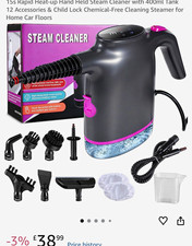 Handheld Steam Cleaner 126-150°C Portable 400ml Tank, Accessories, Child Lock