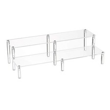 2 Tier Clear Acrylic Display Stand Cupcakes Holder, Dessert Display Riser for...