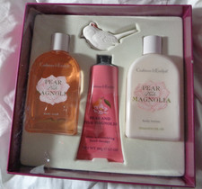 Crabtree Evelyn Pear Pink Magnolia Hand therapy /Body Wash/Lotion Gift Set