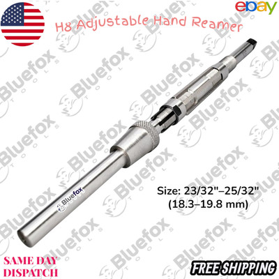 H8 Adjustable Hand Reamer with Solid Pilot | 23/32  25/32  (18.3 19.8 mm) | HSS