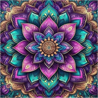 Mandala Diamond Painting Kit for Adults - 5D Diamond Art Beginners - DIY Full Di