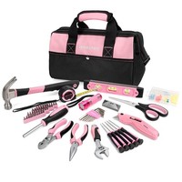 Workpro Pink Werkzeug Set Rosa Werkzeug-Koffer 106-Teilig Haushalts-Werkzeugsatz