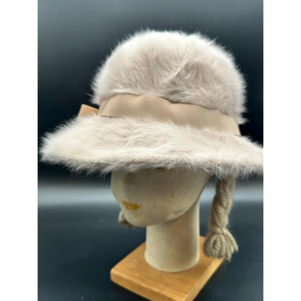 Vintage 1960s KANGOL Fuzzy Angora Pink Bucket Hat Made in England - Image 3 of 4