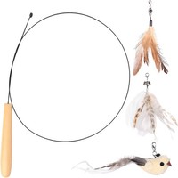 Katzenspielzeug Set Interaktiv 88Cm, Katzenangel Federstab Mit Vogel & Federn