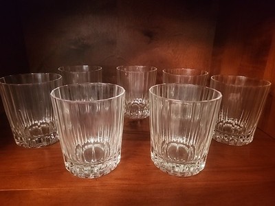 Vintage Pasabahce Ribbed Whiskey Lowball Glasses    Double Drop logo  Set of 6
