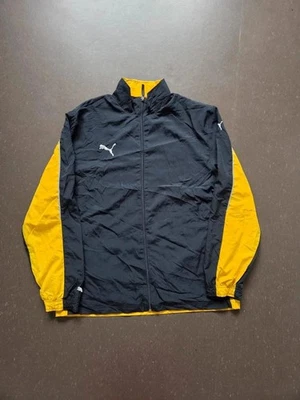 Coupe-vent Puma Bicolore Noir Jaune Vintage Sport Training Années 2000 Taille L - Photo 1/4