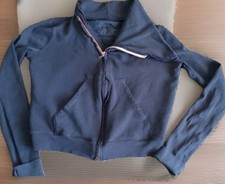 Frank Eileen Tee Lab Jacket Womens Medium Gray Asymmetrical Zip Funnel Collar