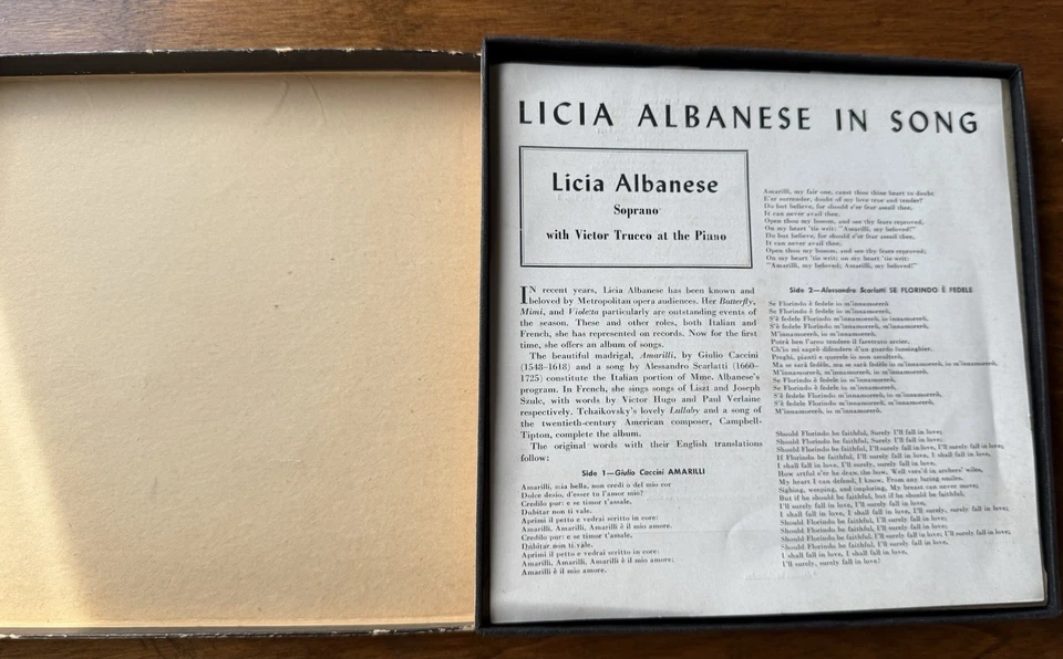 Autographed LICIA ALBANESE Album Sets (In Song, Arias, Bachinas Brasileiras) -LP - Image 4 of 4