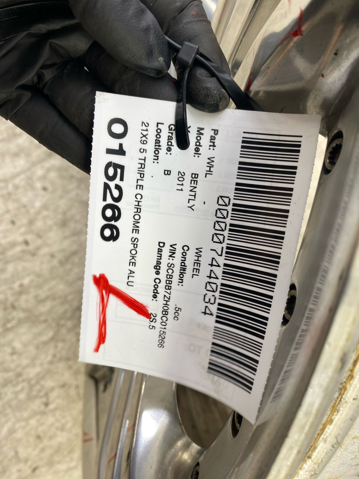 2010-2020 BENTLEY MULSANNE OEM 21X9 5 TRIPLE CHROME SPOKE ALUMINUM WHEEL RIM