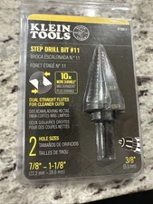 Klein Tools KTSB11 Double-Fluted Step Drill Bit #11 (7/8" to 1-1/8") NEW SEALED
