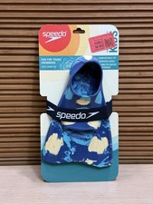 Speedo Kids' Rubber Swim Fins Blue Marble Sz Small 9/10, Ages 3 New
