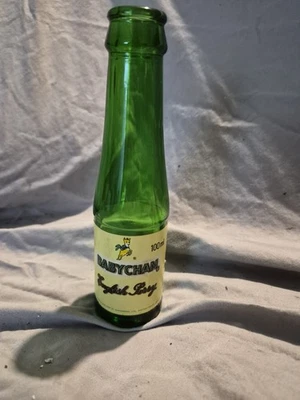 Babycham Green 100ml Glass Bottles Logo Pattern Breweriana Theme - Image 1 of 3