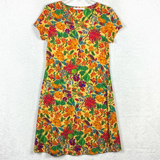 Peruvian Connection Tropico Dress Womens S Multicolor Floral Boho Maximalist