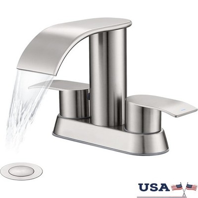 Waterfall Bathroom Faucet SUS304 Stainless Steel Deck Mount Easy Install
