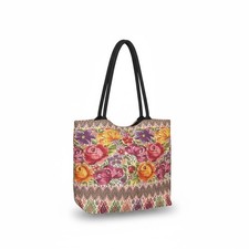Vintage Floral Tapestry Needlepoint Handmade Small Bag Tote Cottage Boho Granny