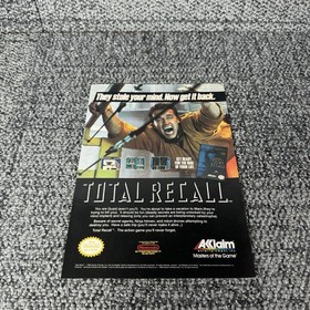 Vintage 1990 Total Recall NES Nintendo Print Ad Arnold Schwarzenegger Video Game