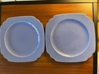 2 Riviera 8.75 Inch Dinner Plates Blue  Vintage Art Deco Dinnerware 1930's