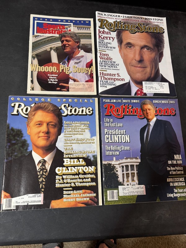 Presidential Rolling Stone & Sports Illustrated Lot of 4 Issues Clinton Kerry