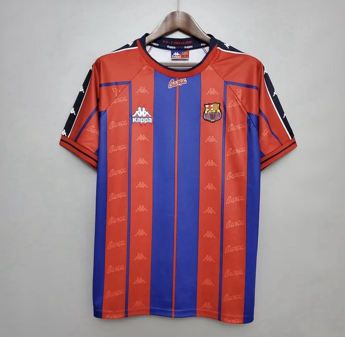 Kappa FC Barcelona Ronaldo 9 Soccer Jersey Red Blue Home Jersey