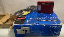 Minolta DiMAGE Xt THE SLiM Digital Camera Rare Red with Battery OG Box Tested