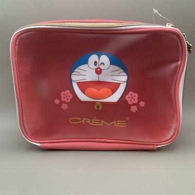 Crème Doraemon Lucky Lunar Makeup Bag Pink Cosmetic Travel Case Anime NWOT