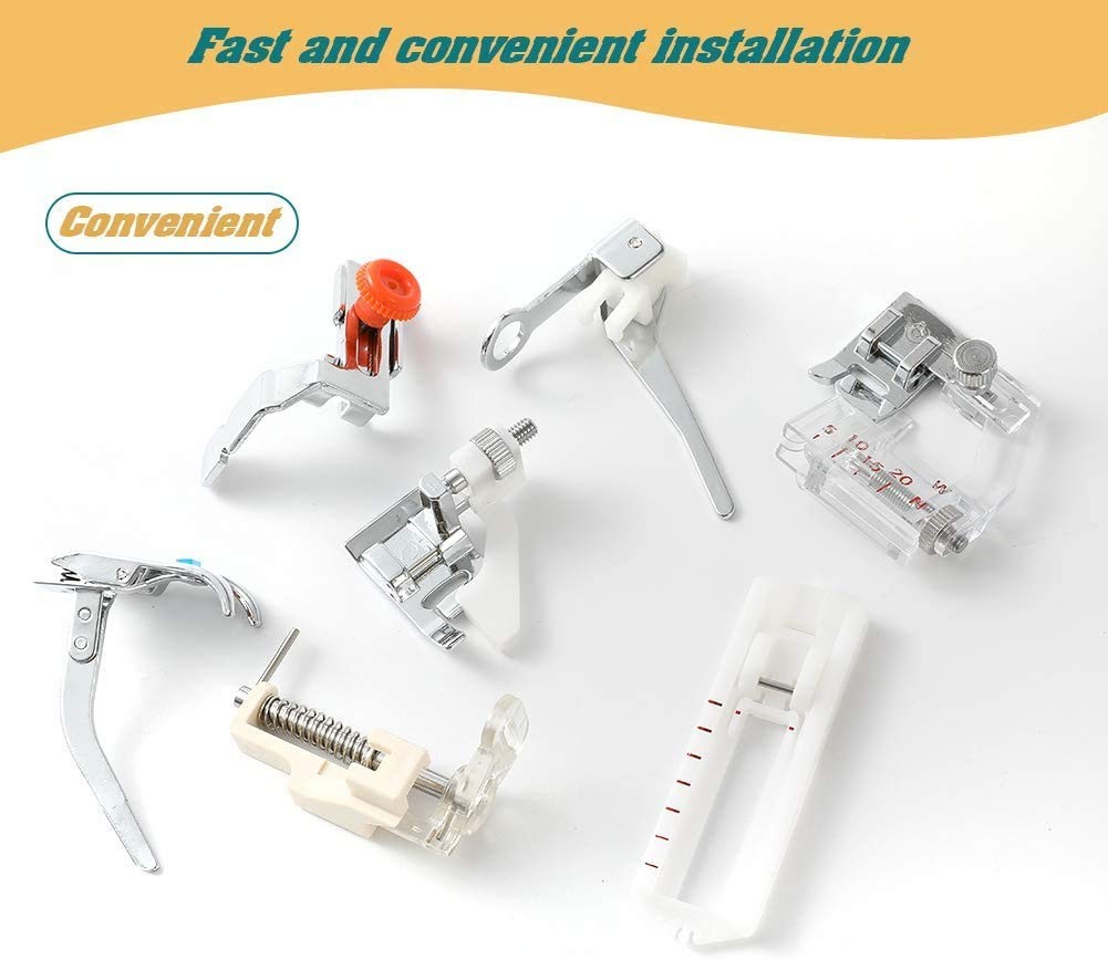 Bebylock Aiskaer 48Pcs Sewing Machine Presser Feet Foot Set for Brother ...