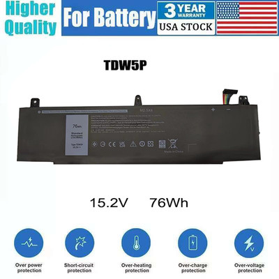 TDW5P V9XD7 Laptop Battery For Dell Alienware 13 R3 ALW13C-D1738 ALW13CR-2718 US